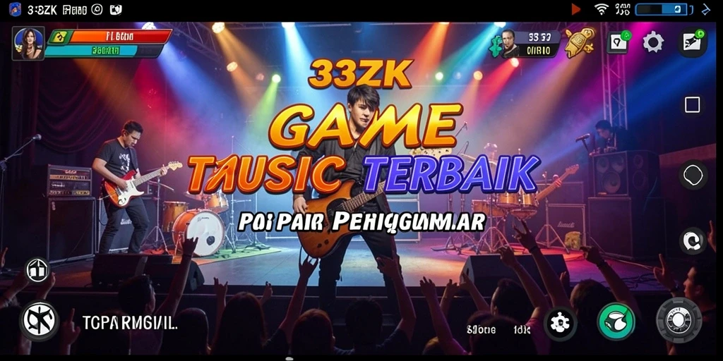 Tangkapan layar gameplay 33ZK dengan berbagai fitur musik yang menarik.