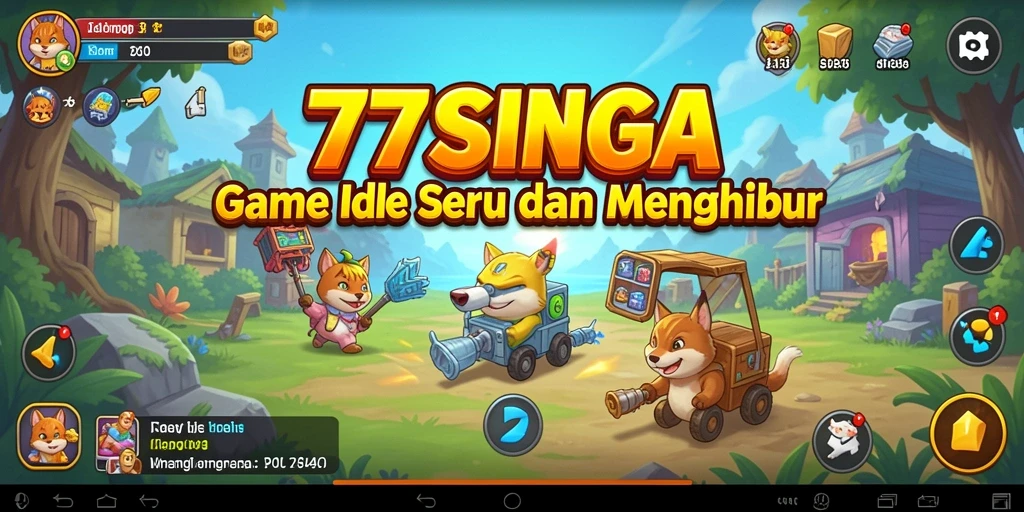 Screenshot gameplay 77SINGA menampilkan berbagai aktivitas menunggu.