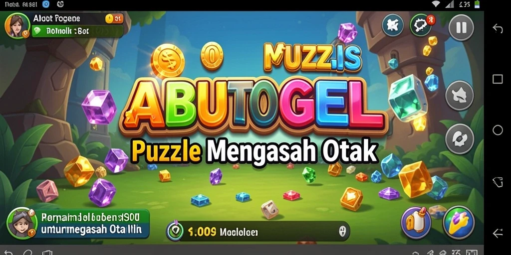 Tangkapan layar utama ABUTOGEL menampilkan gameplay puzzle yang menarik.