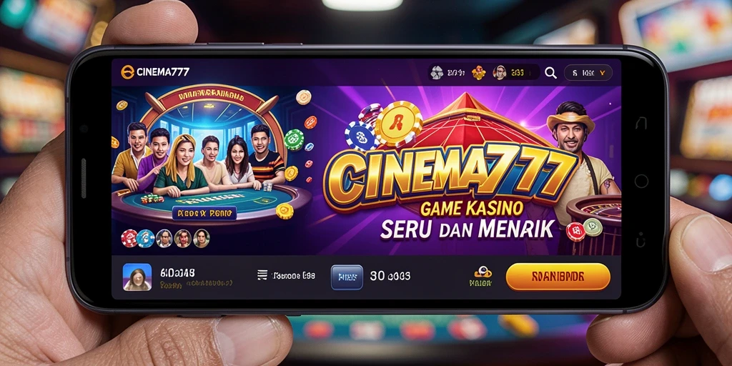 Tampilan menarik dari gameplay kasino di CINEMA777.