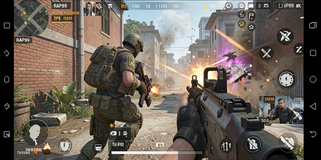 Tangkapan layar dari RAP89 menunjukkan aksi seru dalam gameplay TPS.