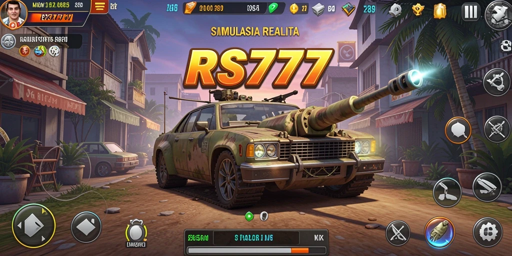 Screenshot RS777 menunjukkan pengalaman gameplay yang mendetail dan interaktif.